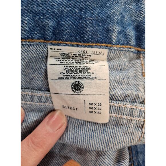 Carhartt Blue Straight Leg Jeans Size 50 x 32 - Picture 3 of 5